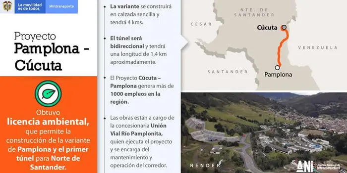 Gobierno Nacional inicia construcción de un túnel en el Norte de Santander y la variante de Pamplona